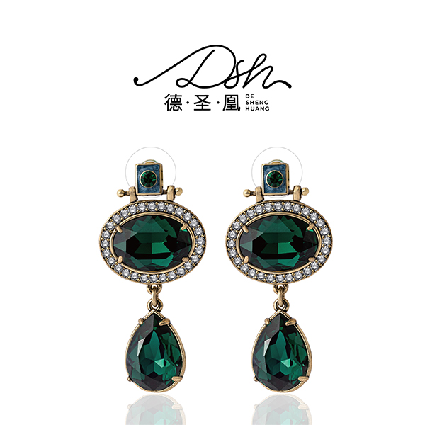 德圣凰 合金耳饰 轻奢百搭时尚优雅气质法式清冷海洋耳坠