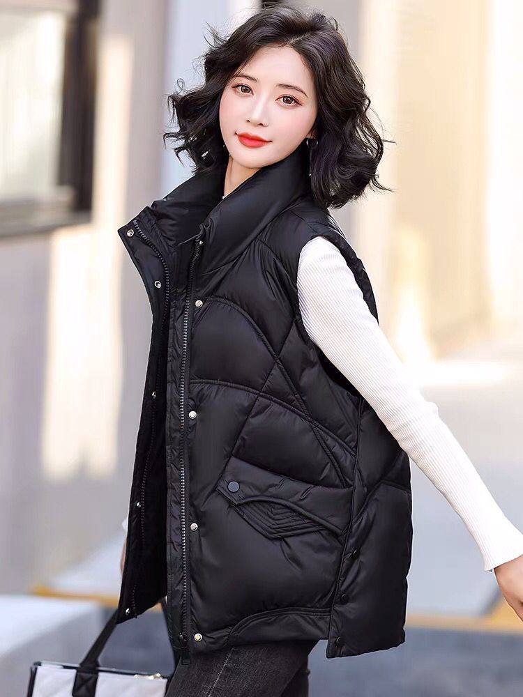艾菜依羽绒马甲女2023秋冬韩版宽松时尚马夹坎肩背心外套女潮