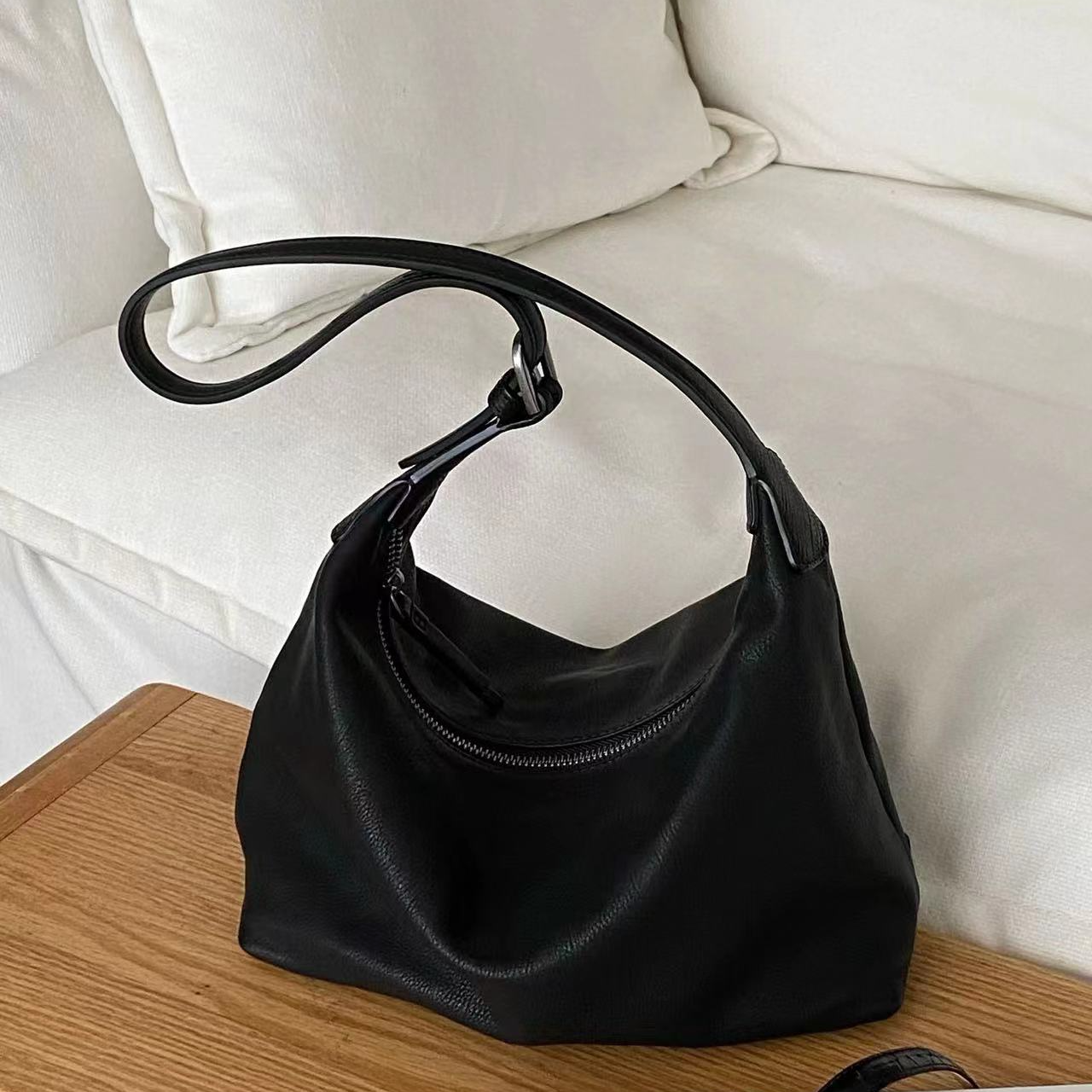 2024年新款0190-0210黑色百搭千鸟格手提包包牛仔