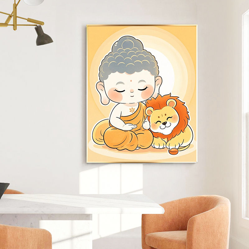 佛祖十字绣2024新款线绣客厅餐厅满绣解压治愈手工diy刺绣挂画