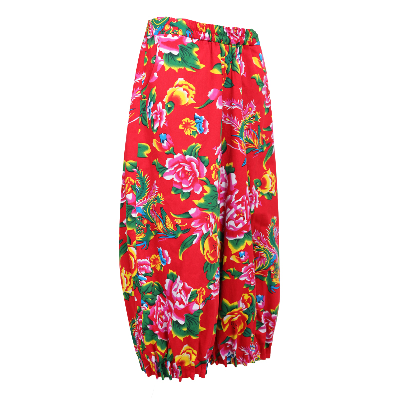 「大红花裤子」·乐锦坊复古原创手工中国风小众设计棉裤