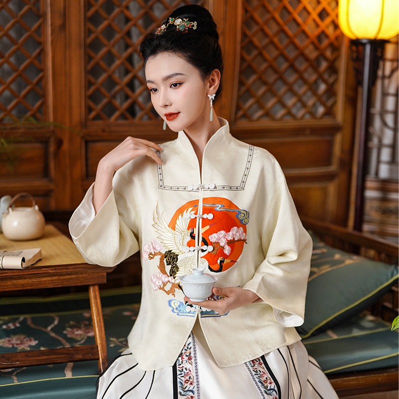 「桑榆暮景」·乐锦坊复古国风手工原创中式对襟上衣小众热力感穿搭