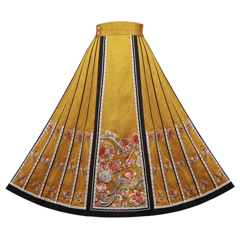 「醉花阴」乐锦坊复古中国风手工原创设计感刺绣汉服26片日常马面裙