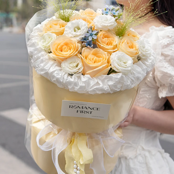 小香风玫瑰鲜花花束生日送女友鲜花订购同城配送花小时达同城精选