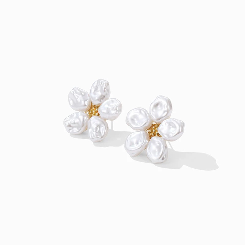 铜合金耳饰 复古花朵耳环法式轻奢高级感爆款耳钉女精致气质夸张