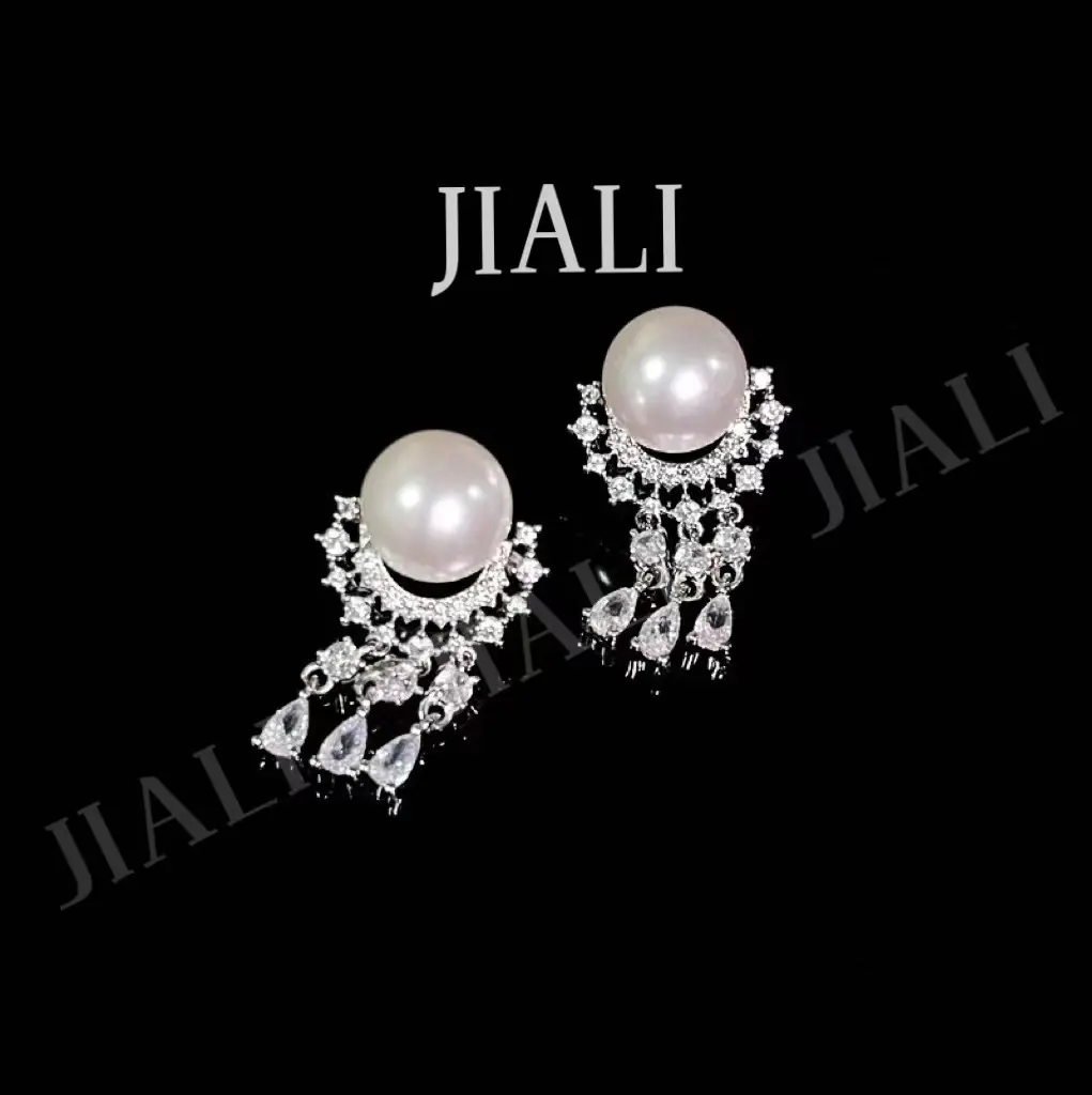 合金仿珍珠耳饰 JIALI(月光星河)气质轻奢珍珠耳钉