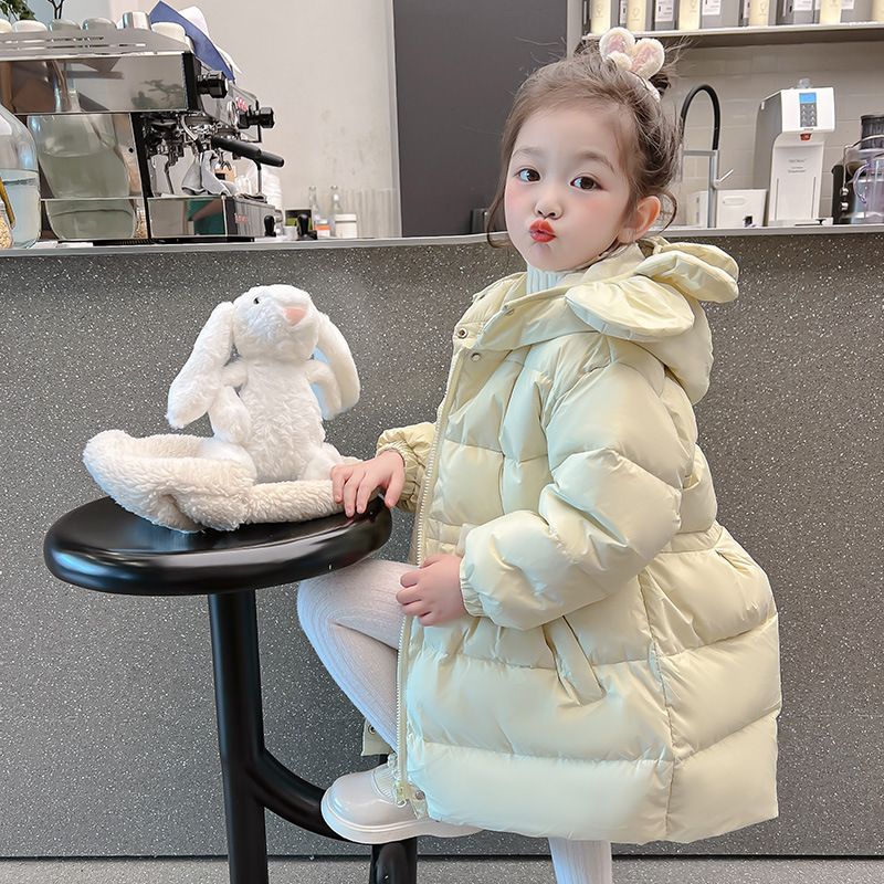 女童冬季棉服2023新款洋气加厚夹棉外套宝宝冬装棉袄儿童棉衣连帽