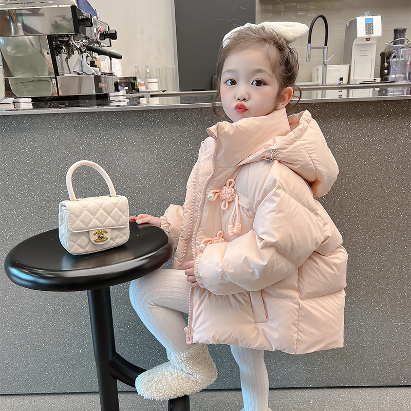 连帽棉衣宝宝2023新款女保暖夹棉外套女孩冬装棉袄儿洋气棉服秋冬