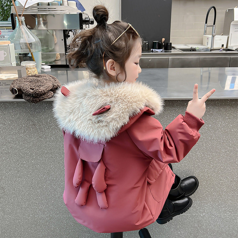 女童秋冬款外套2023新款洋气女保暖宝宝衣服小女孩冬季儿童装衣服