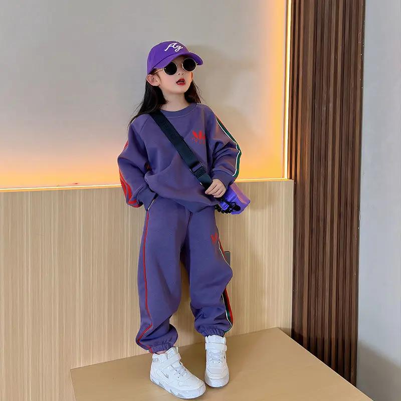 朵美巴拉巴拉宝宝女童卫衣春秋季套装2023新款洋气儿童时尚中大童