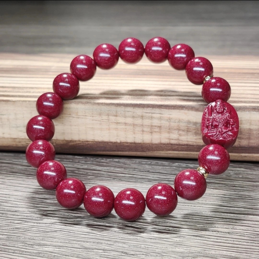 含辰砂工艺品含辰砂工艺品高品质保真朱砂生肖守护手串