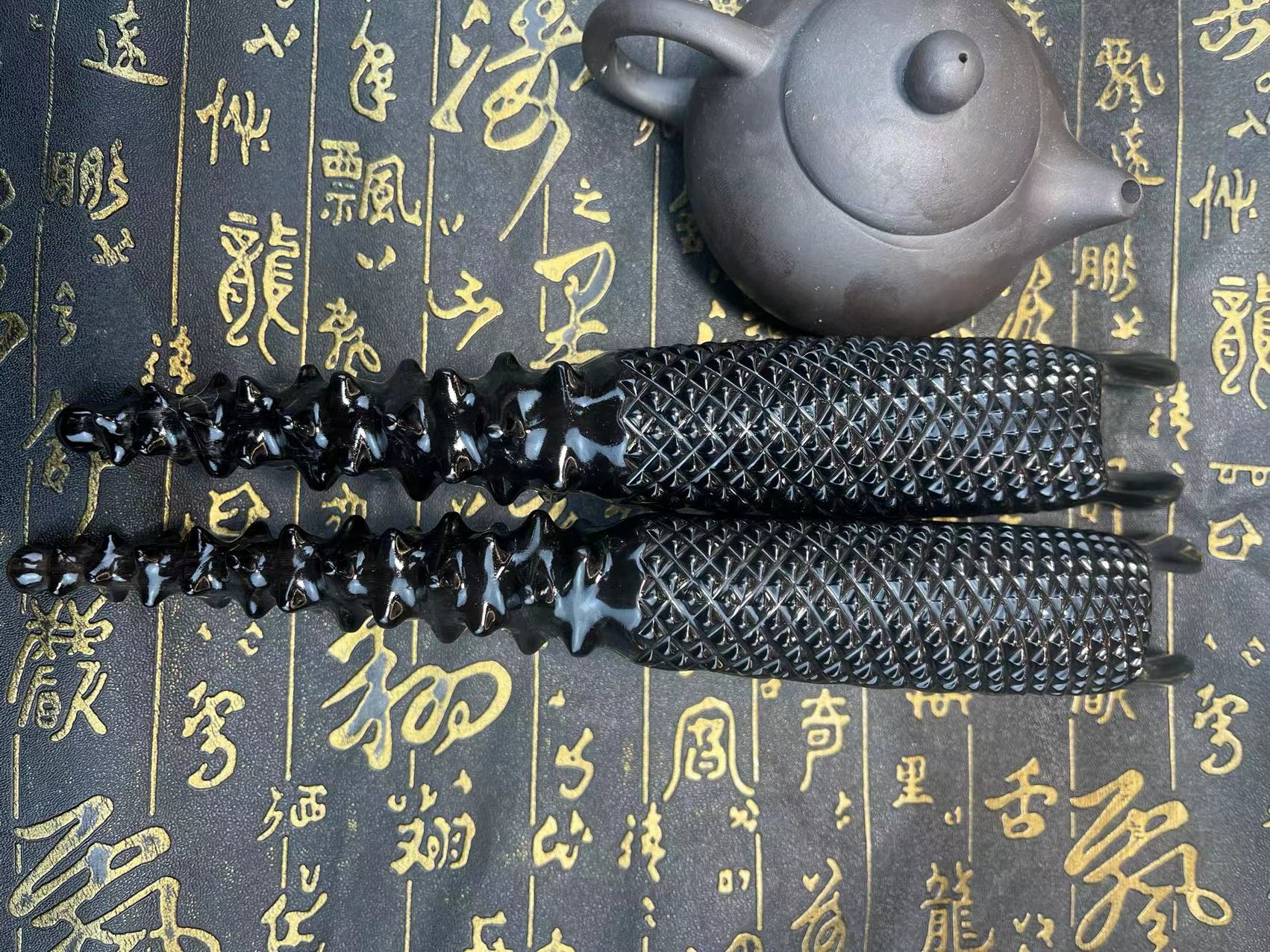 黑水牛角按摩狗牛角锤背多功能按摩背部加长款家用