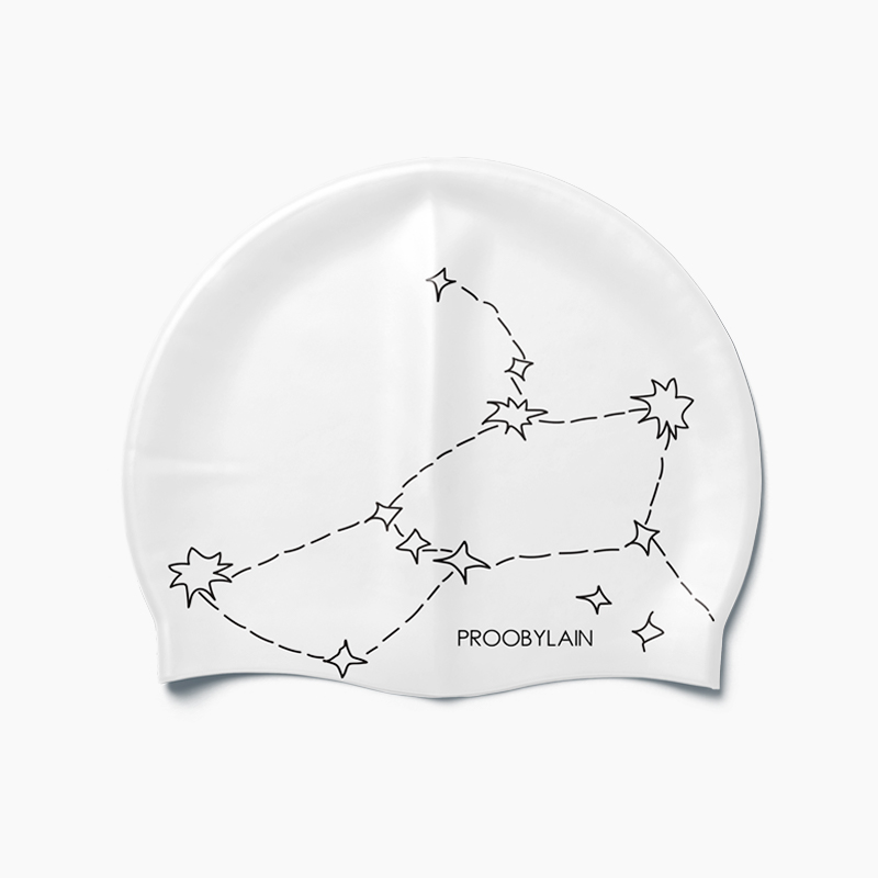 PROOBYLAIN-【星空链】硅胶泳帽防水护耳长发不勒头加大版游泳帽