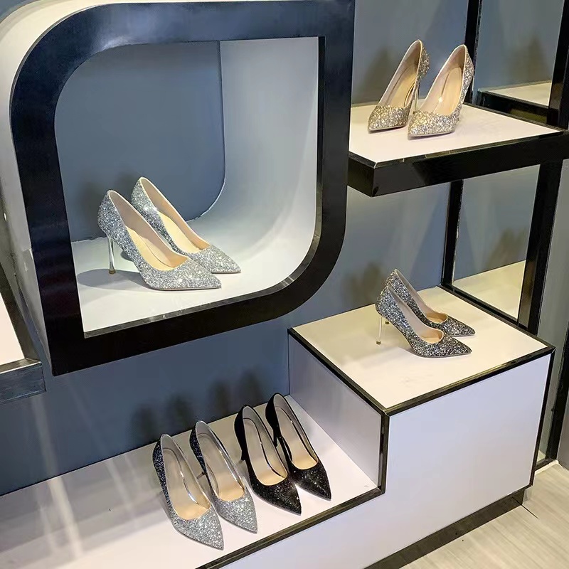 【伢伢家】五九直播备注福利女鞋浅口高跟鞋春秋气质细跟黑色