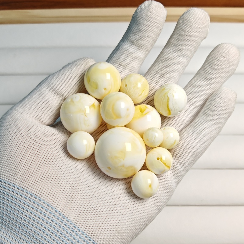 【二代精选】瓷白妖花圆珠散珠DIY配饰配件