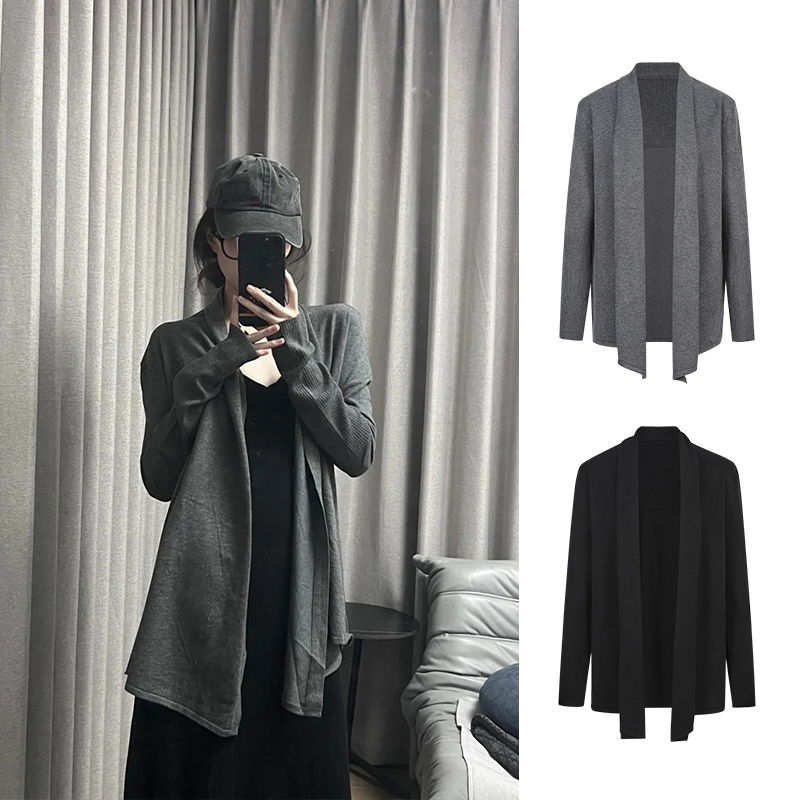 Moses Queen/魔西女王RO纸片人针织开衫中长款秋冬慵懒风宽松外套