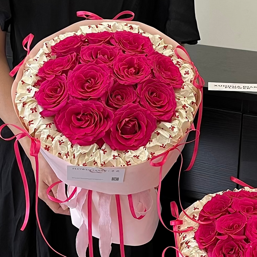 【心动】13枝弗洛伊德玫瑰小香风鲜花花束送女友送爱人鲜花小时达同城花店鲜花订购