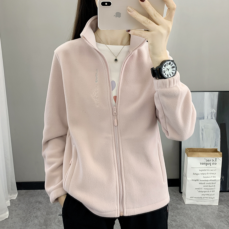 户外抓绒衣女防寒保暖双面摇粒绒外套修身登山服冲锋衣内胆女士
