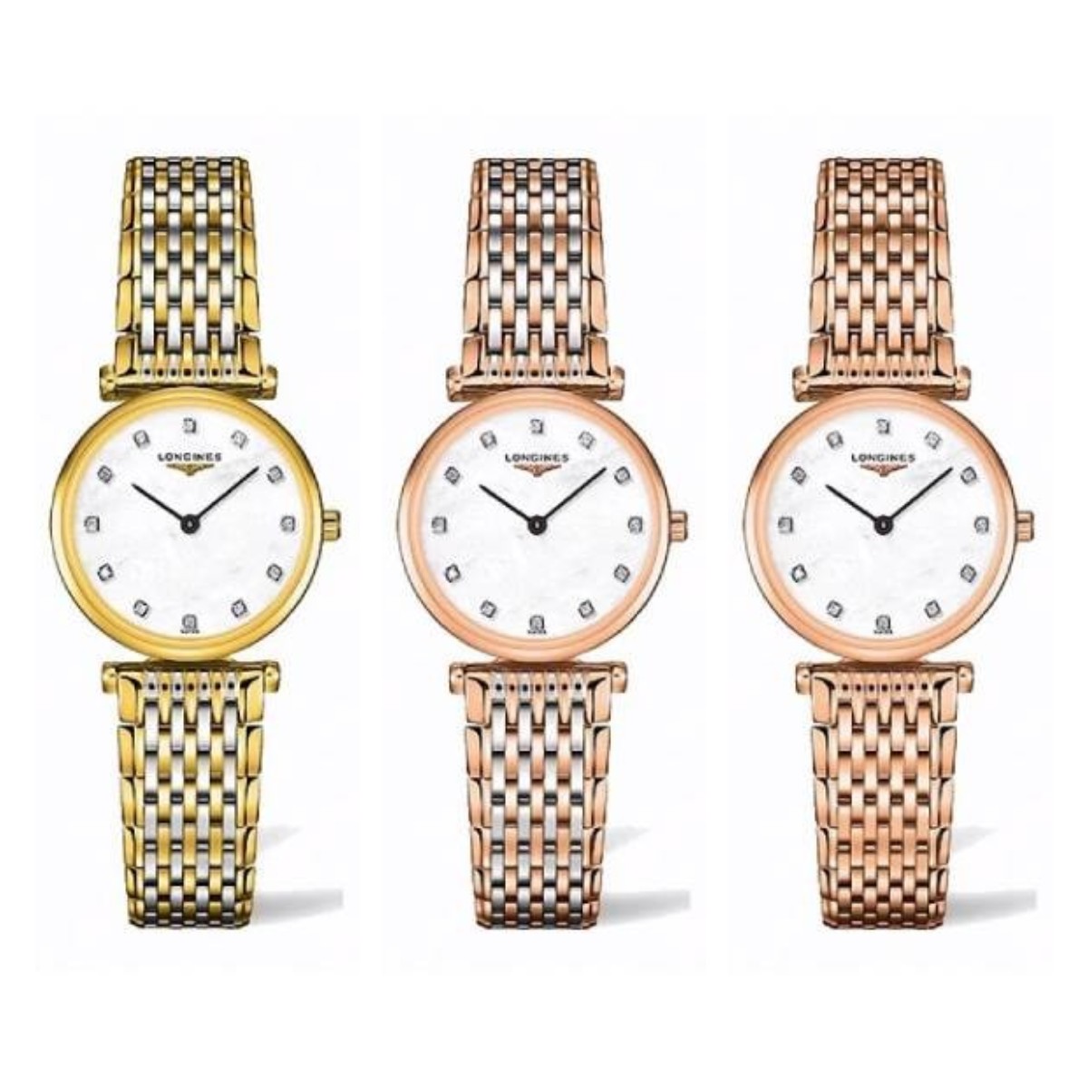 99新 Longines/浪琴 嘉岚209/石英/带金带钻/表径24mm/女士腕表