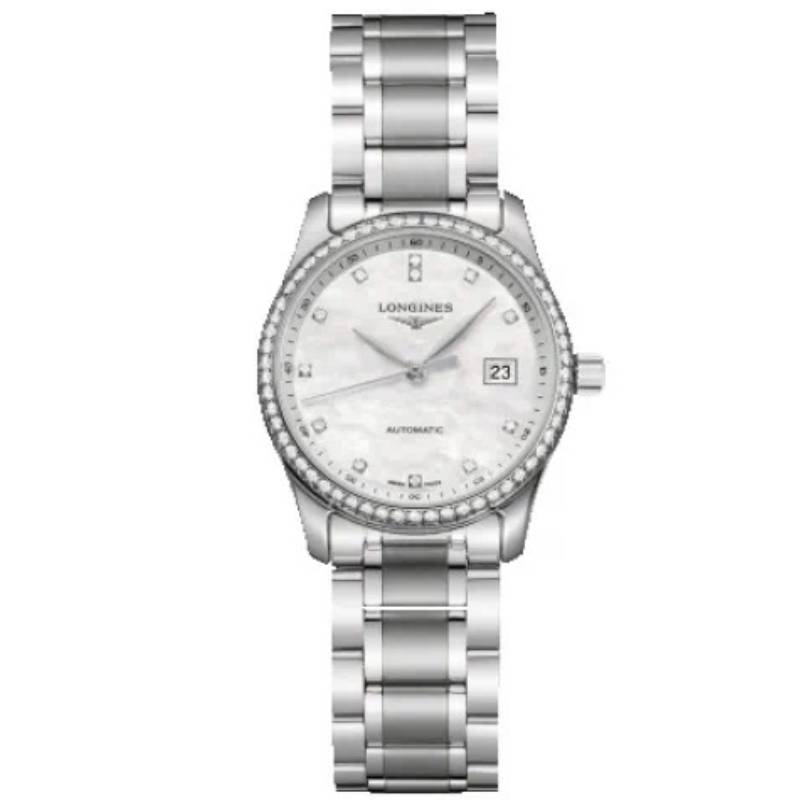 99新 Longines/浪琴 名匠257/机械/白盘贝母满钻/表径29mm/女士