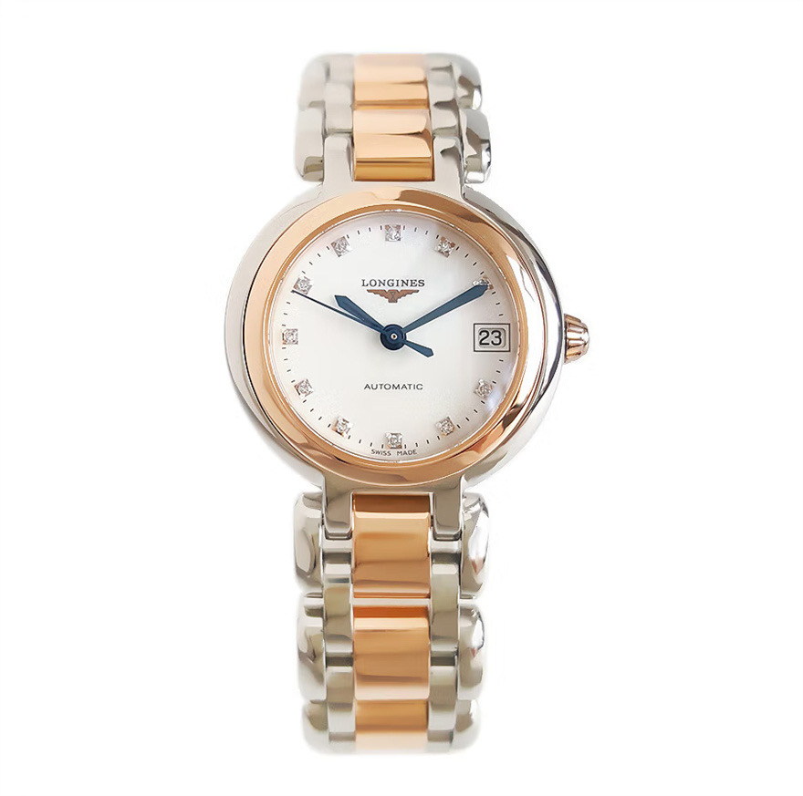 99新 Longines/浪琴 心月111/机械/玫瑰金贝母/表径26.5mm/女士  