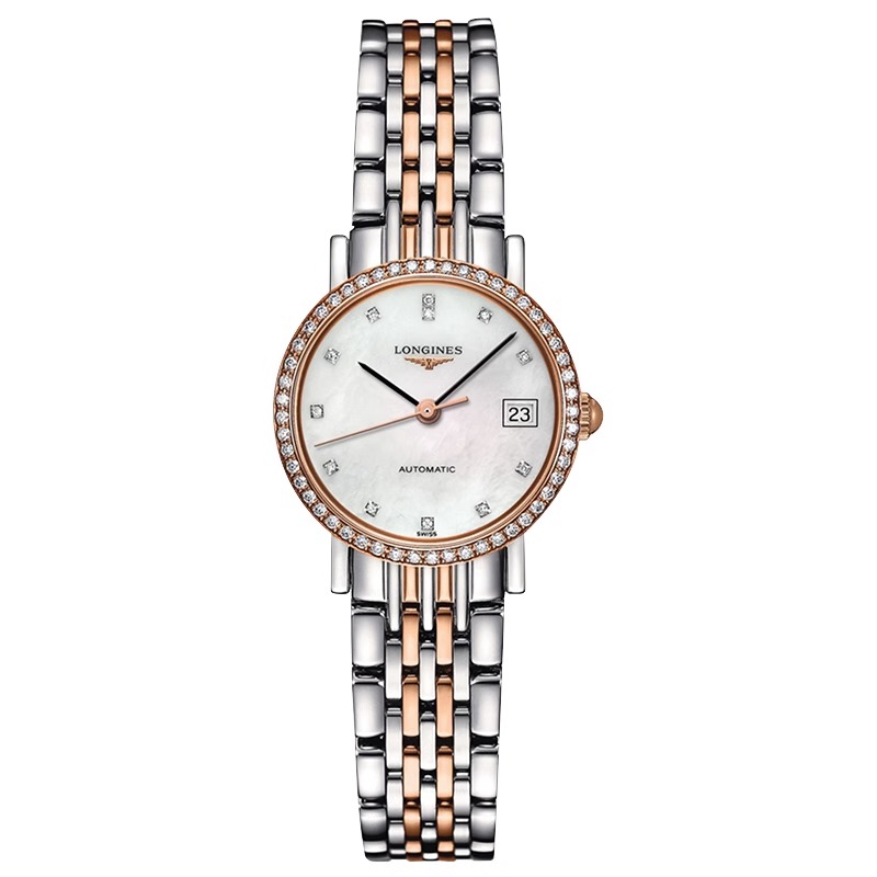 99新 Longines/浪琴 博雅309/机械/玫瑰金满钻/表径25.5mm/女士