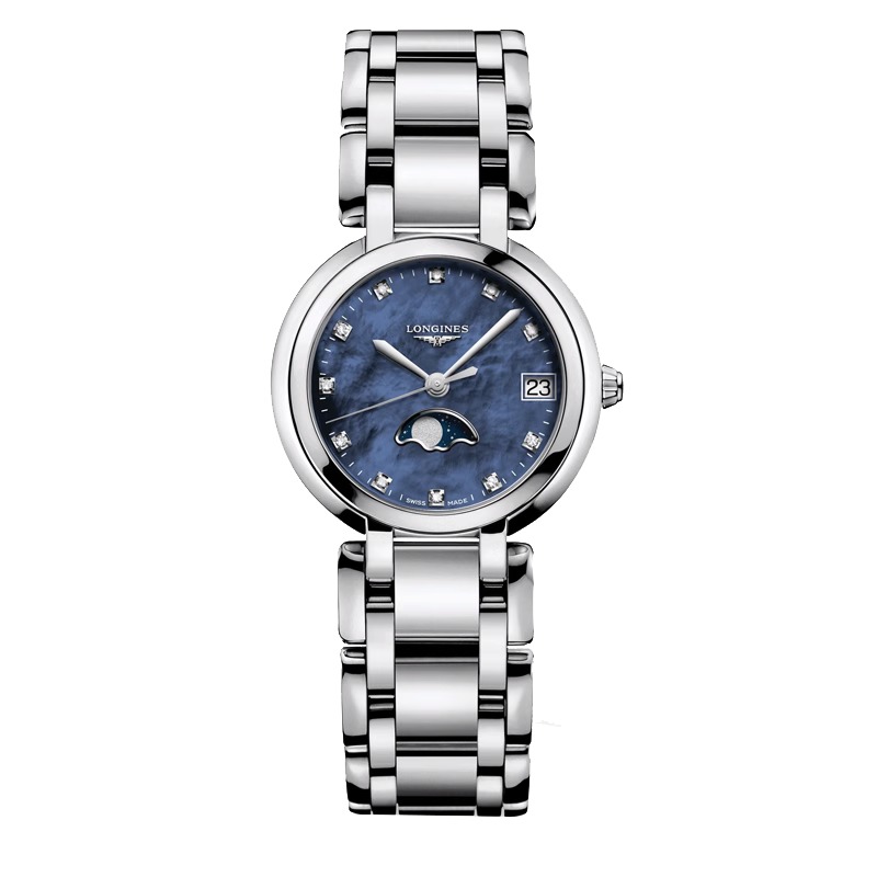 99新 Longines/浪琴 心月115/石英/蓝盘钻刻/表径30.5mm/女士腕表