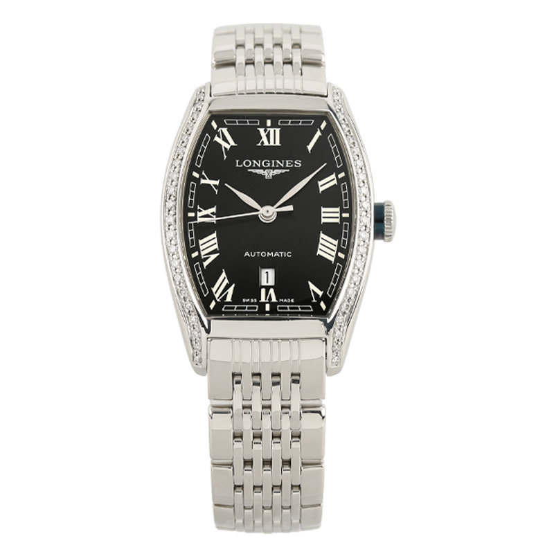 99新 Longines/浪琴 典藏142/机械/黑盘外圈镶钻/表径26-30.6mm/