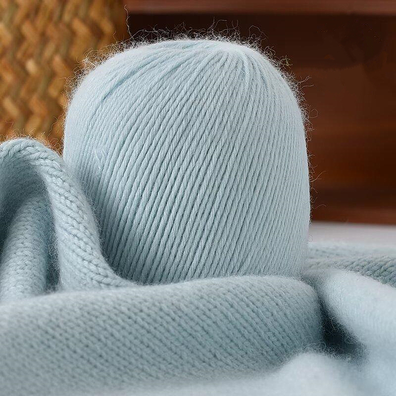 山羊绒6股编织毛线中粗手工柔软