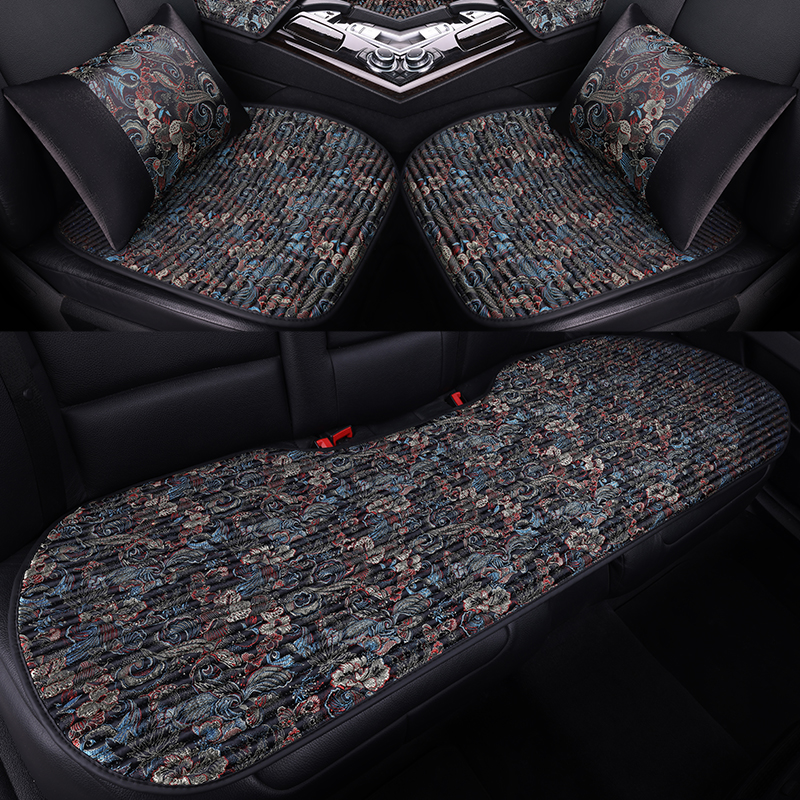冬季汽车坐垫刺绣养生荞麦壳座垫半包小蛮腰马鞍垫四季通用座椅套
