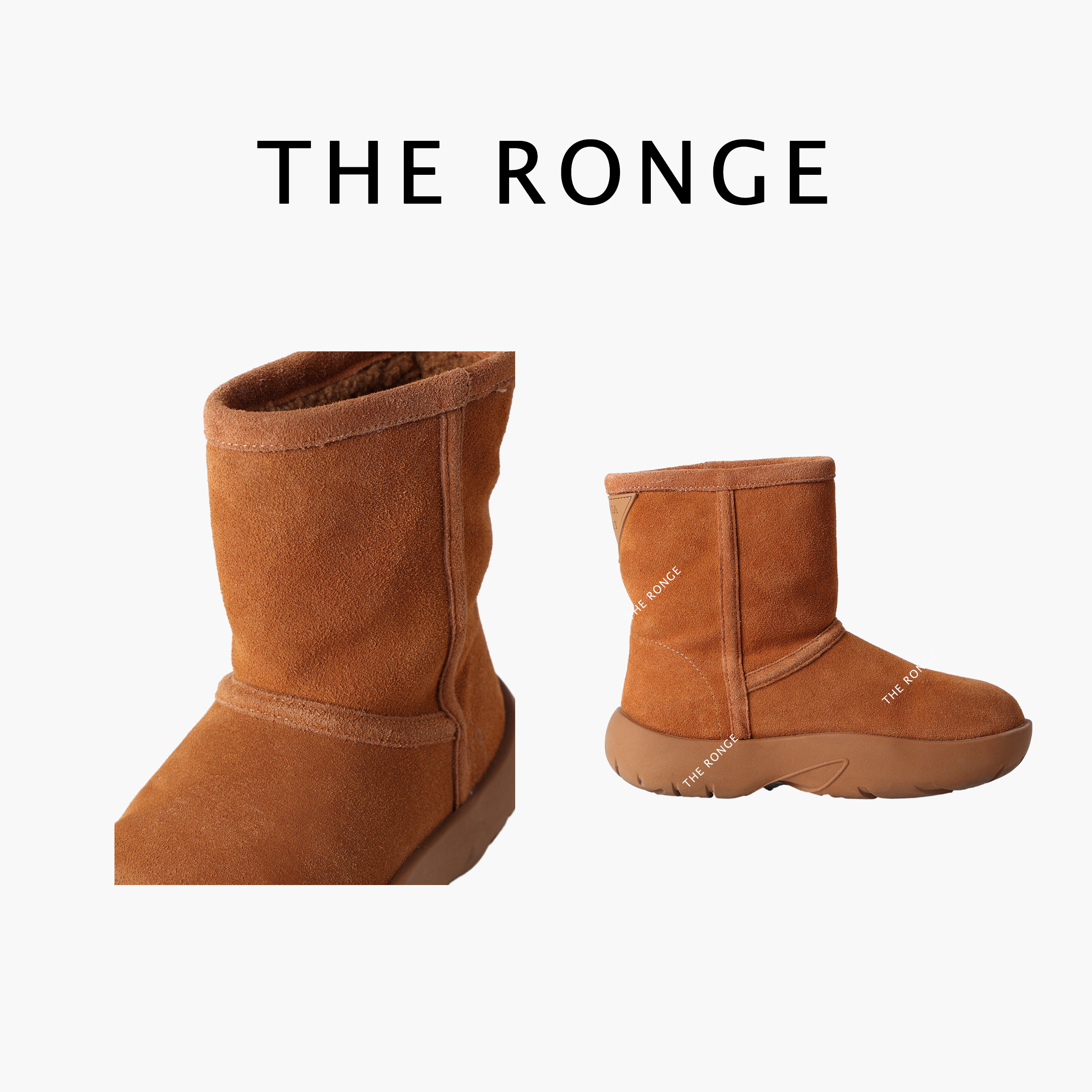 THE RONGE B家丑萌增高加绒小短靴女百搭厚底WT1016