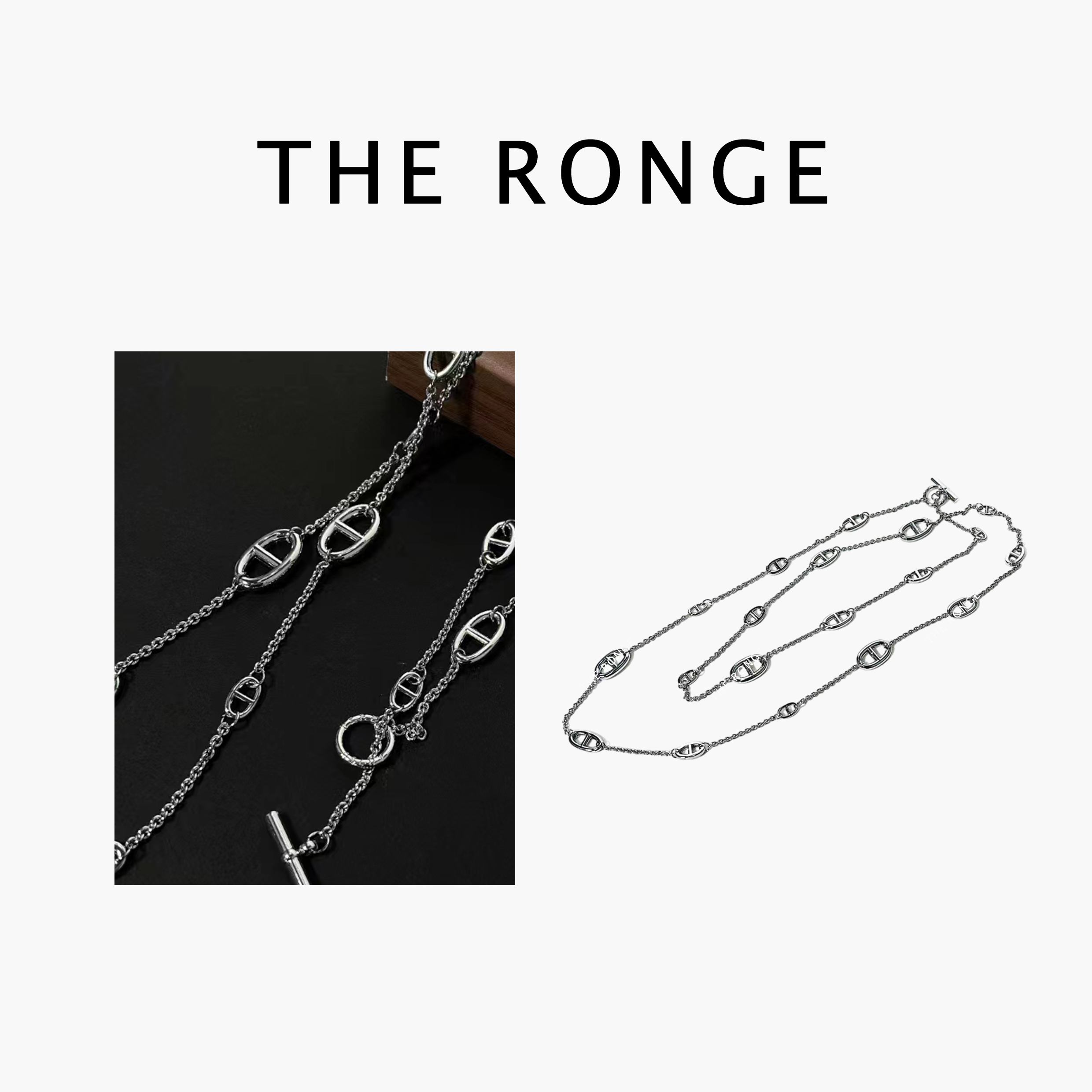 锌合金项链 THE RONGE H家个性时尚猪鼻扣百搭项链腰链多用简约