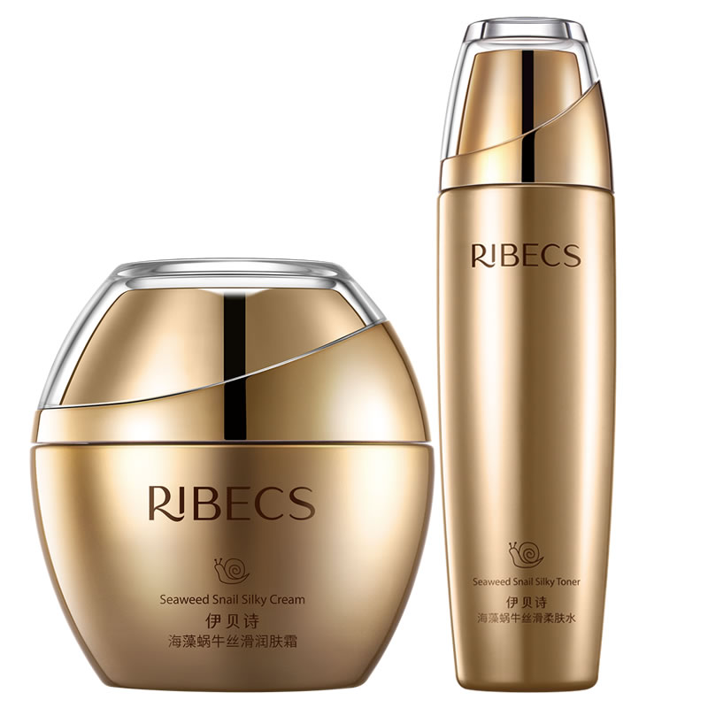 伊贝诗RIBECS水霜护肤品套装海藻蜗牛丝滑柔肤水120ml+润肤霜50g