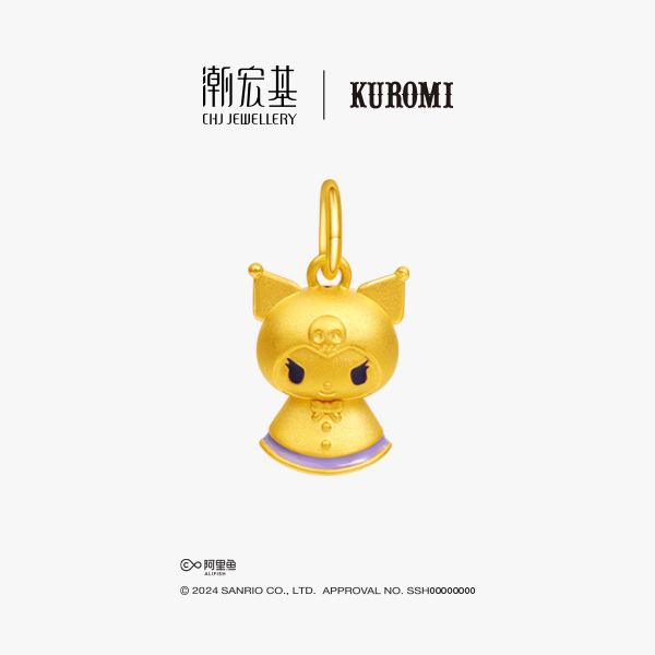 【潮宏基】黄金酷洛米晴天娃娃吊坠足金挂坠珐琅可爱送礼物甜美