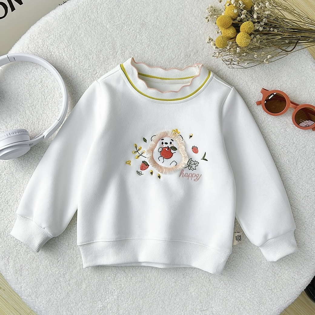 2【HAPPY宝宝】GSS019春款女童圆领卫衣小刺猬卡通图案洋气百搭