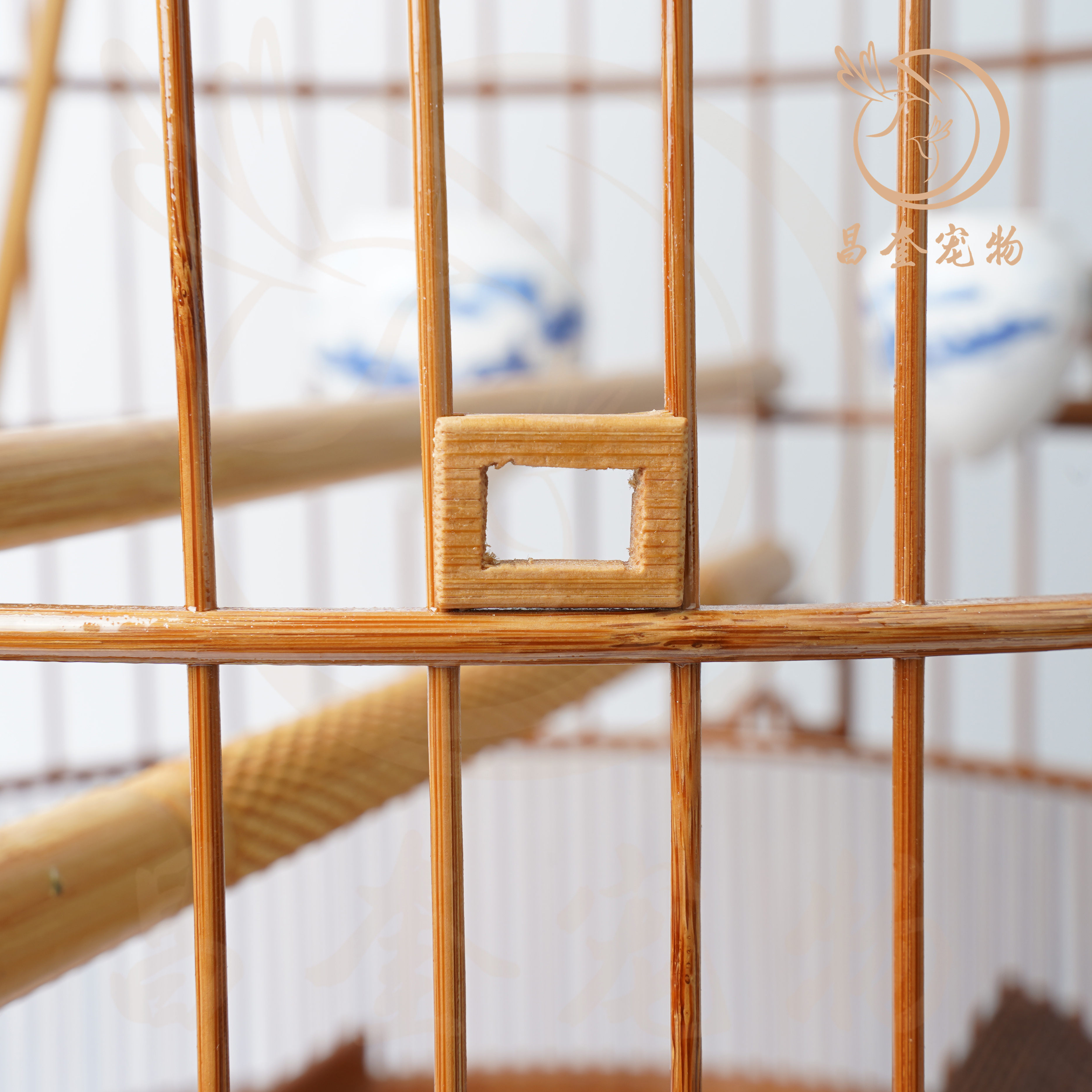 鸣中雀【广笼杯顶竹子款（1.8丝距）】鸟用配件鸟笼配件