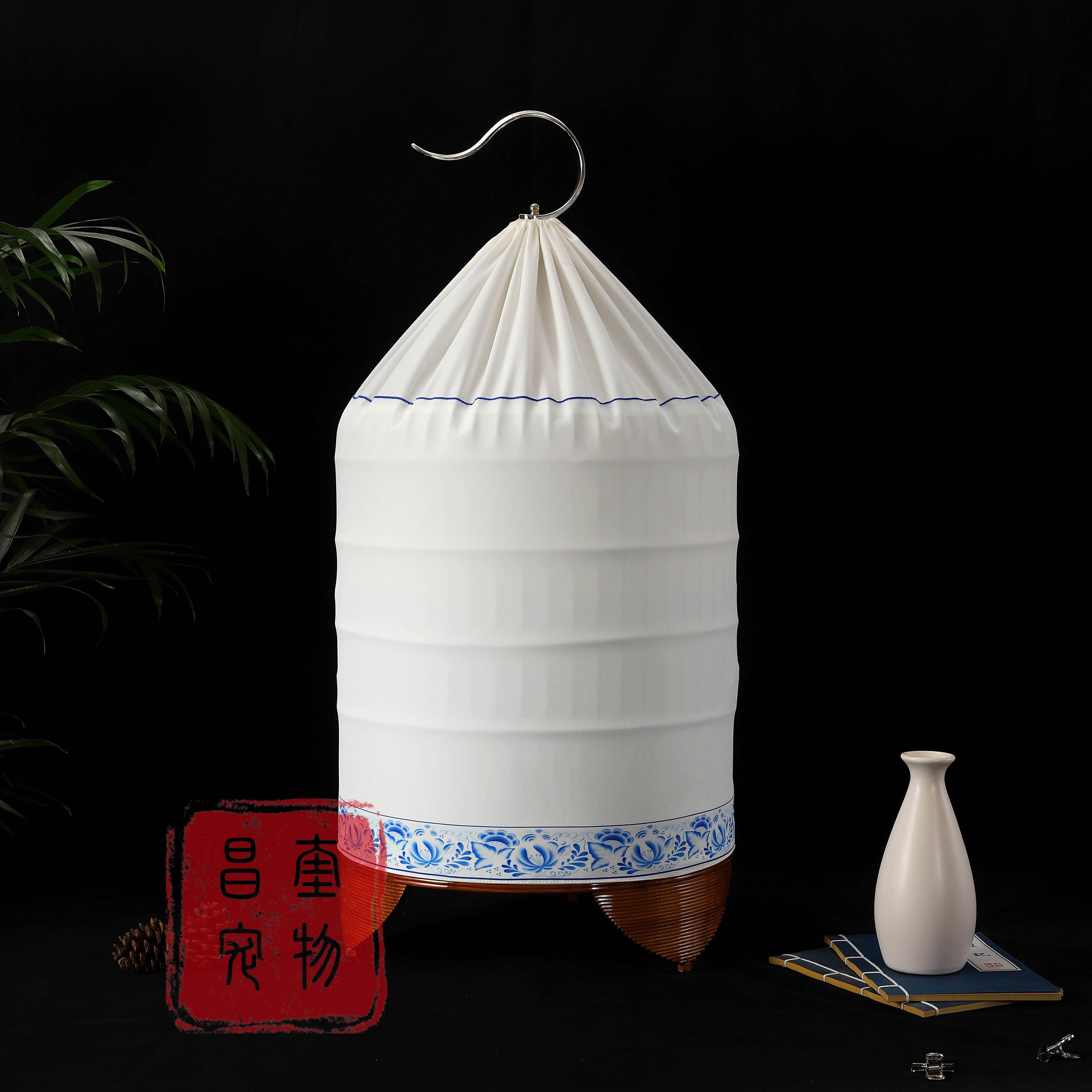 鸣中雀【母笼尺寸青花瓷】广笼笼布丝滑款圆笼鸟笼笼衣笼罩易水洗 