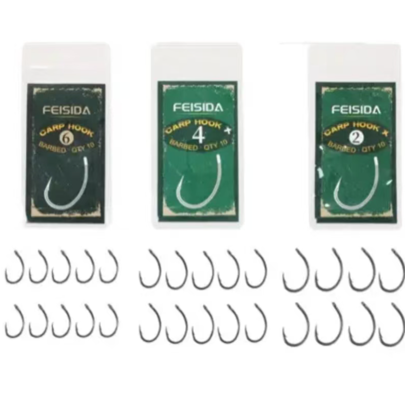 欧鲤钓驼背钩 短柄 FEISIDA 克兰克 钩尖倾斜角度 适合多种钓法