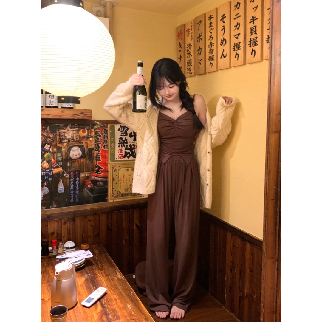 MengFairy清清【宝藏内搭】秋冬显瘦百搭修身打底吊带 雅丹 3667M