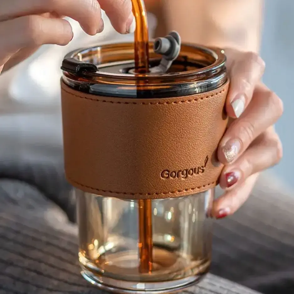 实用生活百货用品居家小商品新人专享福利1只琥珀色竹节杯玻璃杯