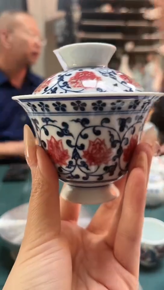 【闪购商品】官窑瓷画院596官窑瓷画院谭工缠枝莲盖碗