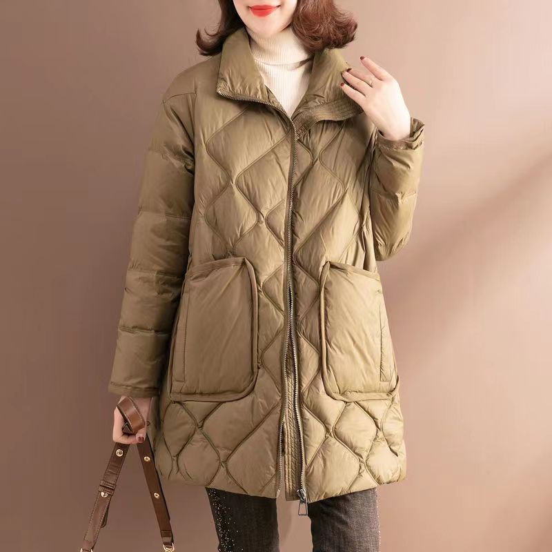 波司豋羽绒服服女冬季2023新款立领韩版中长款棉袄宽松大码棉衣外