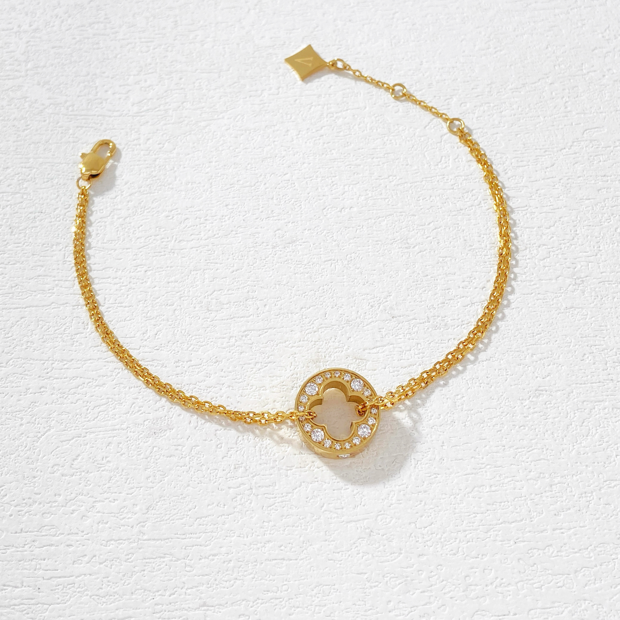 钛钢手链 木木 （AGK2775） 19厘米 满镶单面手链