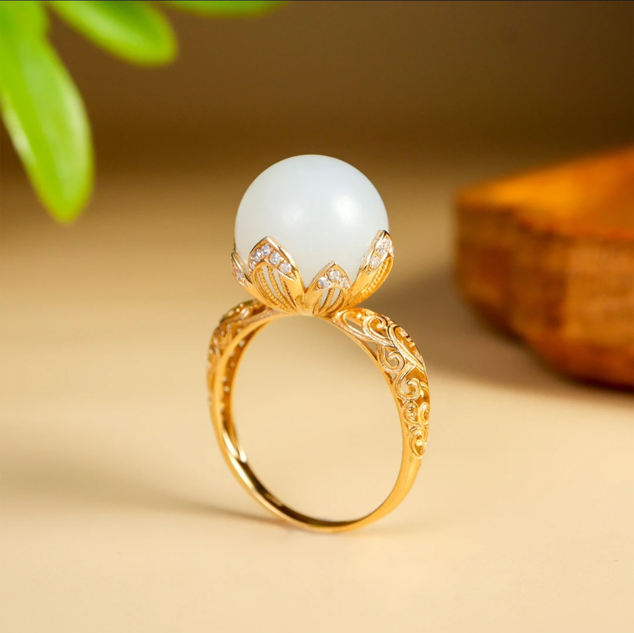 新疆和田玉白玉戒指