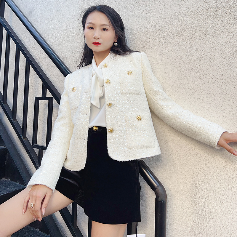 【龙哥质造】时尚名媛高端气质设计感休闲小香风外套28506