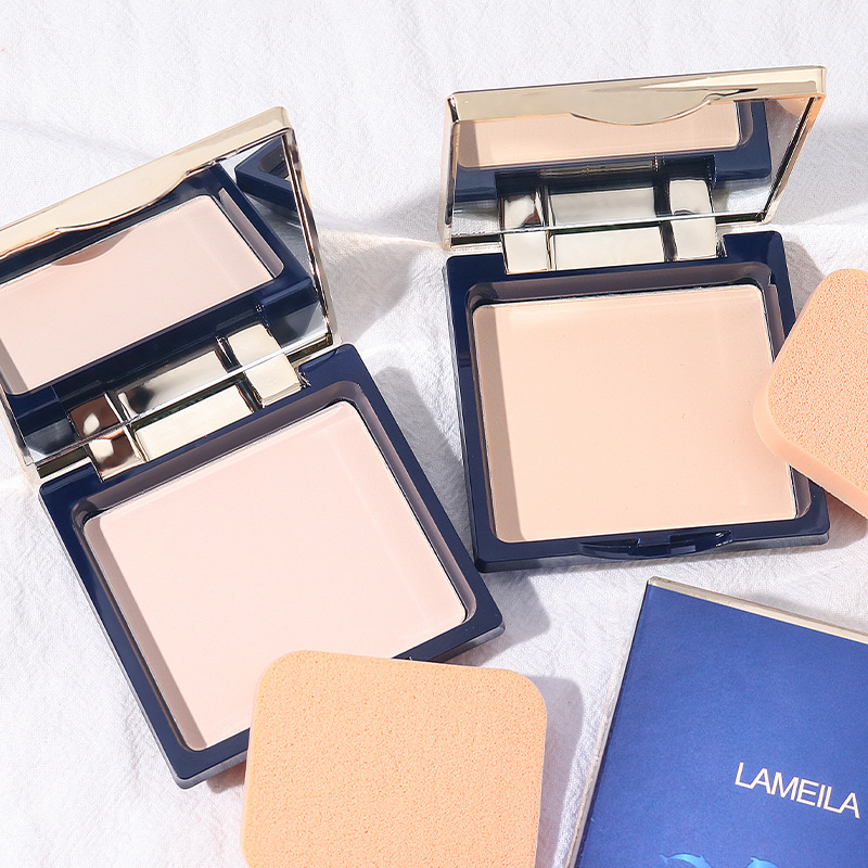 兰菀粉饼定妆持久清透LAMEILA遮瑕控油防汗油皮清爽干湿不脱妆