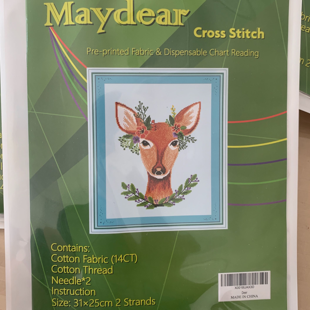 福利进口十字绣14CT精准印鹿