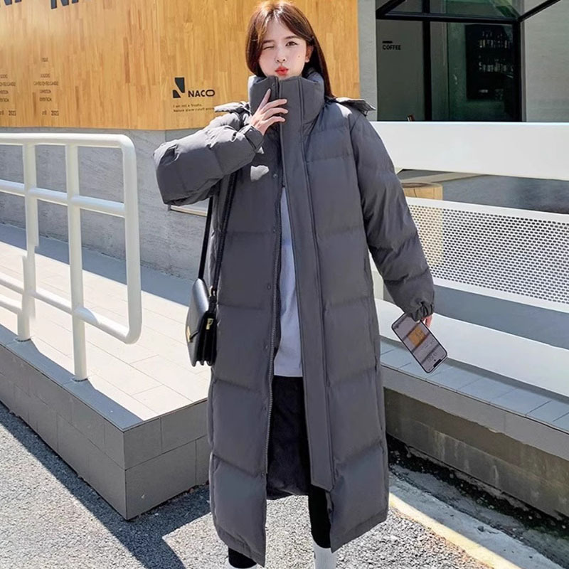 中戏长款过膝男女同款羽绒服冬季情侣装加厚大码外套