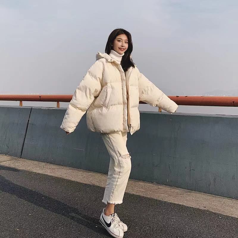 波登司羽绒服白鸭绒新款爆款连帽短款衣女士女款季加厚宽松显瘦袄
