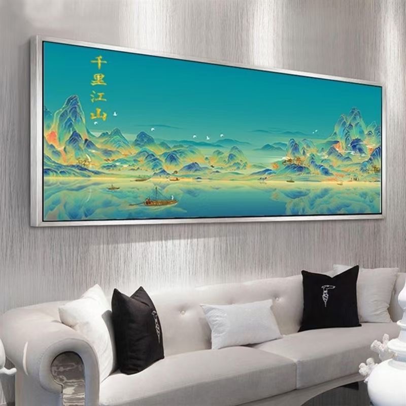 蒙娜丽莎十字绣：蓝湖版千里江山（大格四股线）